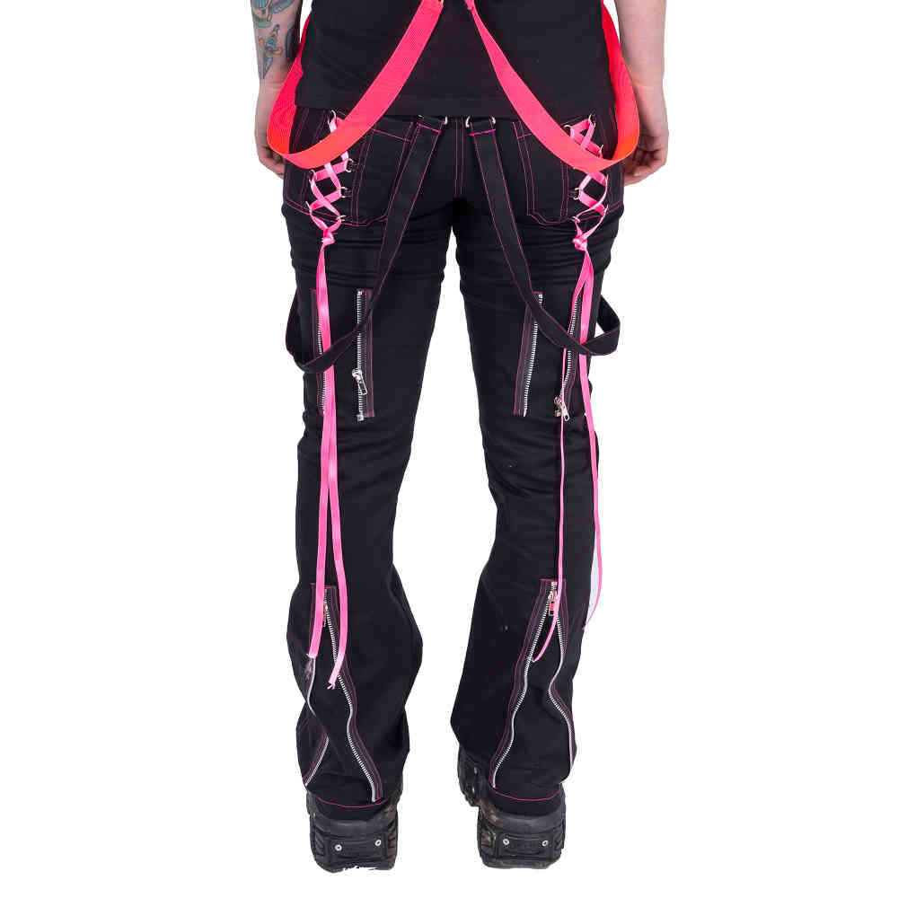 Poizen Industries - FUSE Pantalon large - Noir/Rose